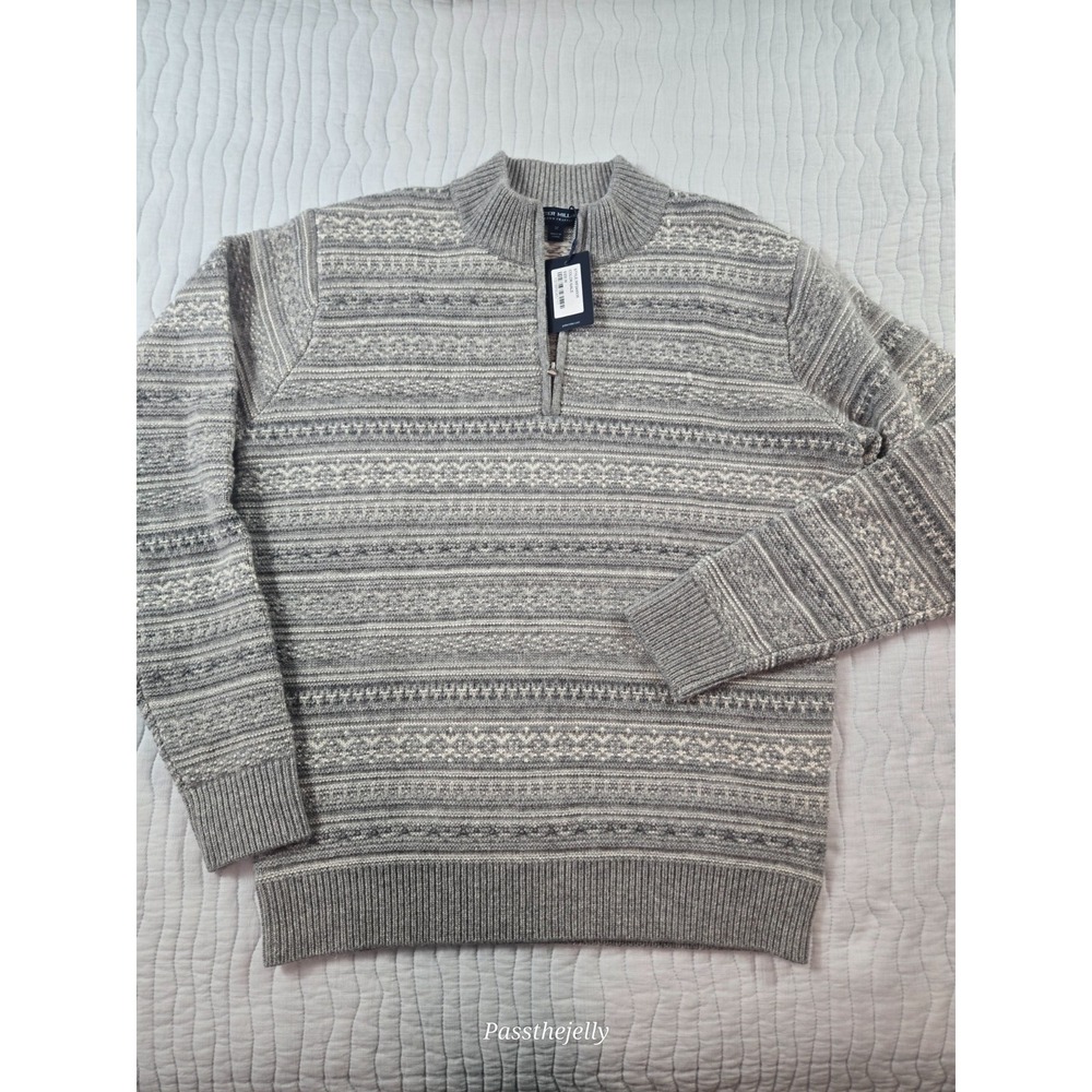 Peter Mill Sweater Mens Medium Cashmere Merino‎ Wool Fair Isle Luxury NWT $495